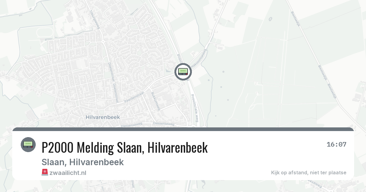 P2000 Melding Slaan, Hilvarenbeek — 31 mei 2026