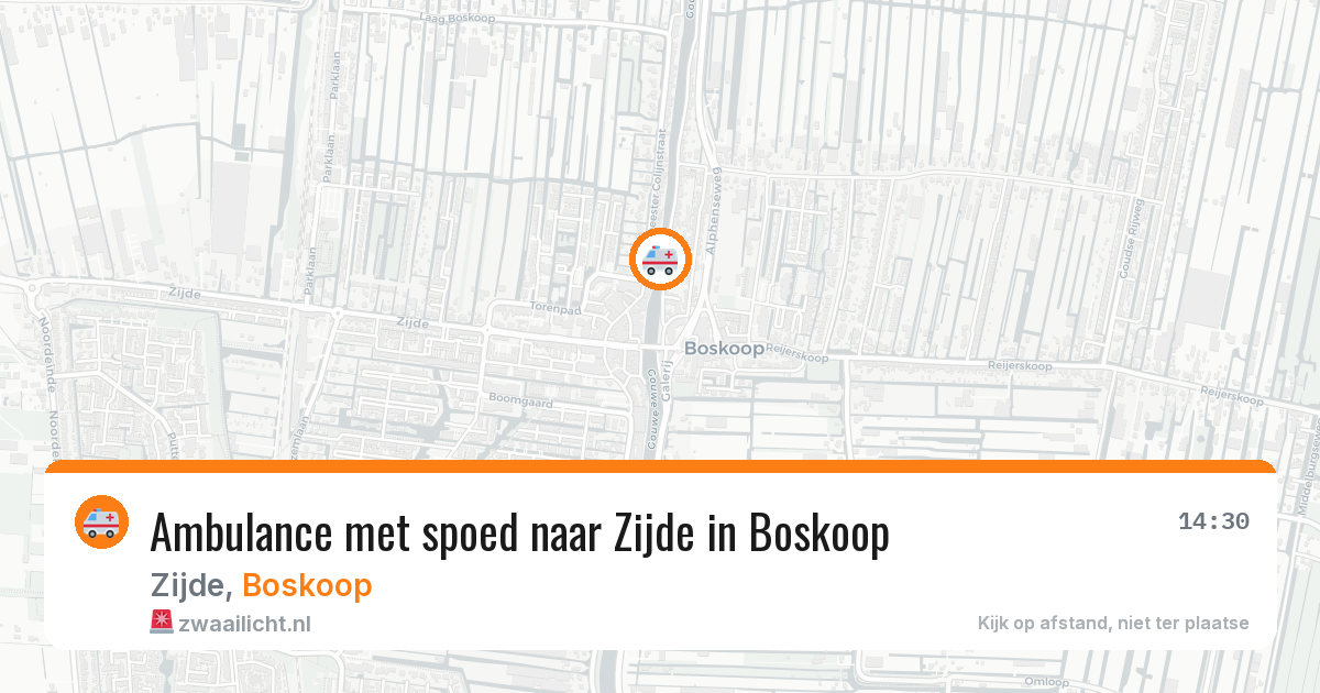 Ambulance met spoed naar Zijde in Boskoop — 23 mrt 2026
