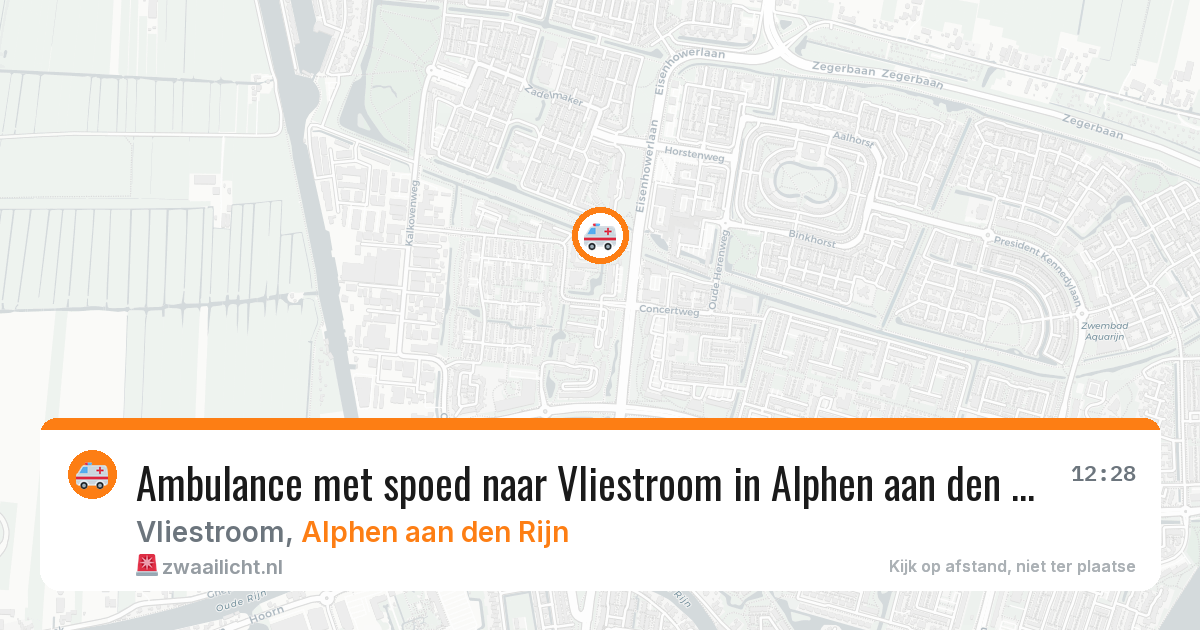 Ambulance met spoed naar Vliestroom in Alphen aan den Rijn — 24 jan 2026