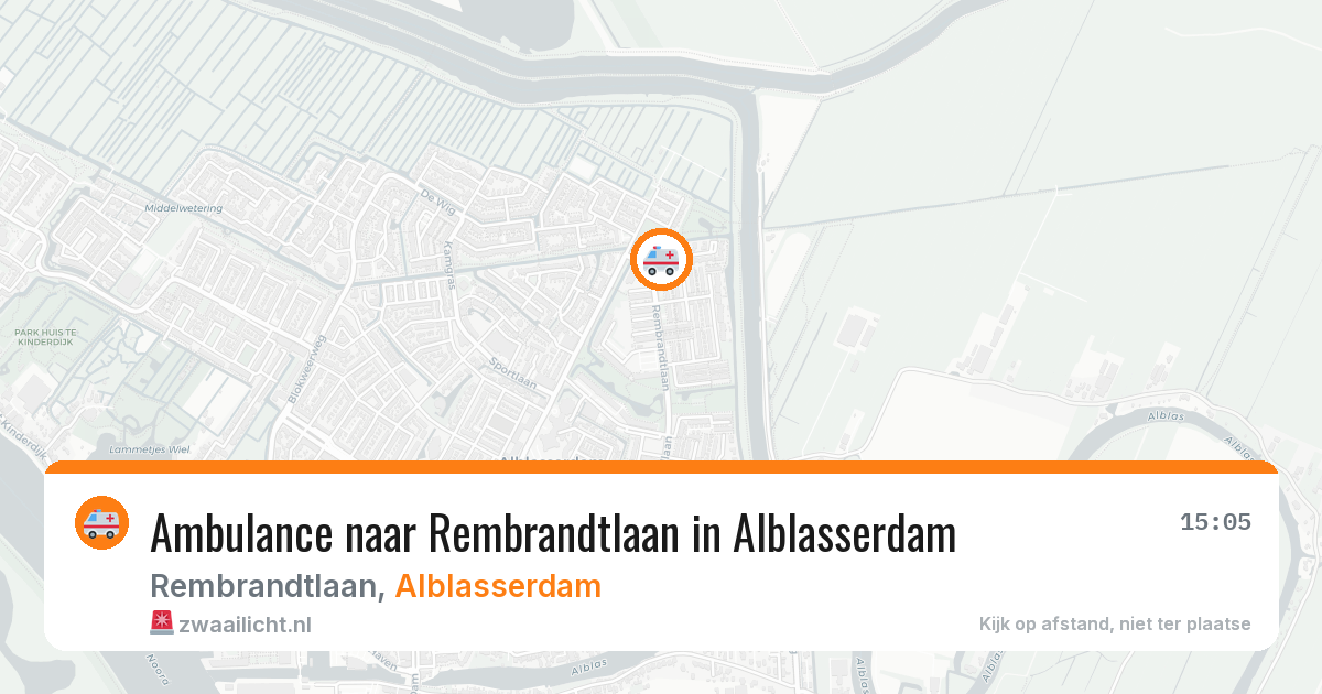 Ambulance naar Rembrandtlaan in Alblasserdam — 23 apr 2026