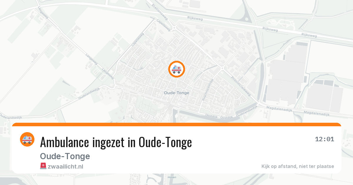 Ambulance ingezet in Oude-Tonge — 22 mei 2026