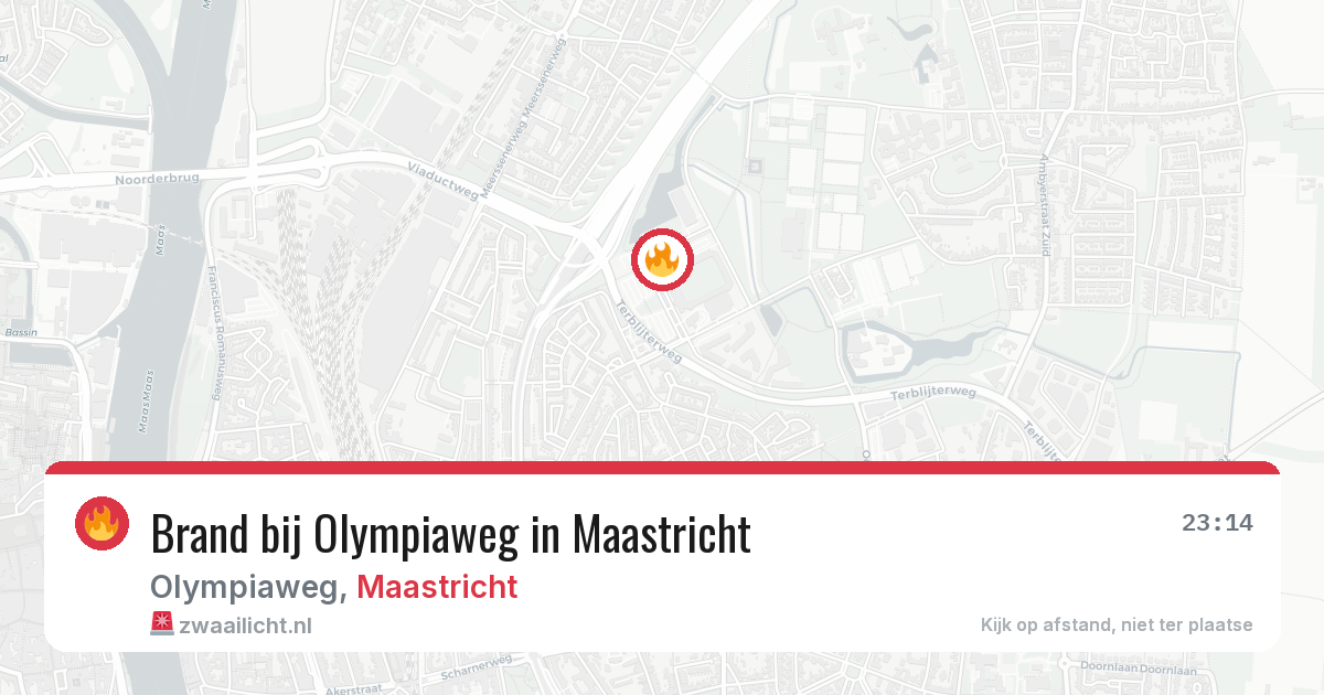 Brand bij Olympiaweg in Maastricht — 6 jul 2026