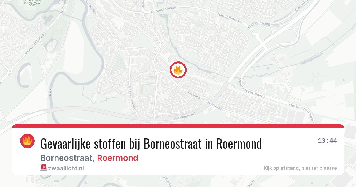 Gevaarlijke stoffen bij Borneostraat in Roermond — 26 mrt 2026