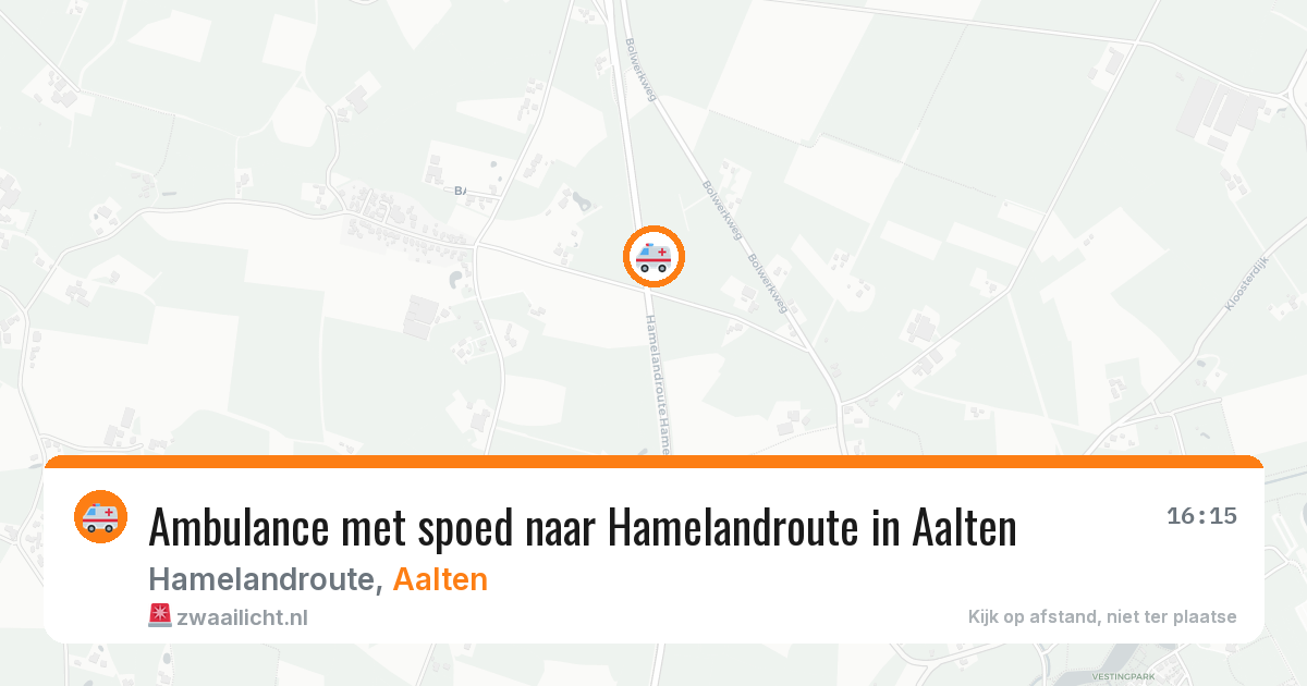 Ambulance met spoed naar Hamelandroute in Aalten — 18 mei 2026