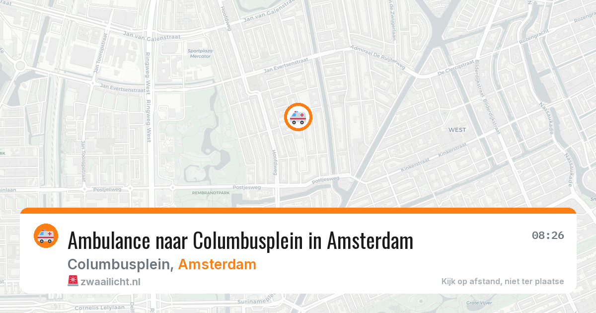 Ambulance naar Columbusplein in Amsterdam — 13 jul 2026