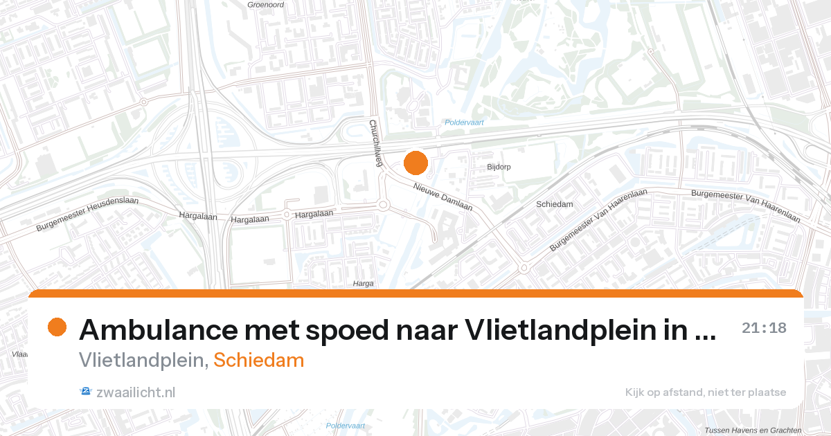 Ambulance met spoed naar Vlietlandplein in Schiedam — 26 aug 2026