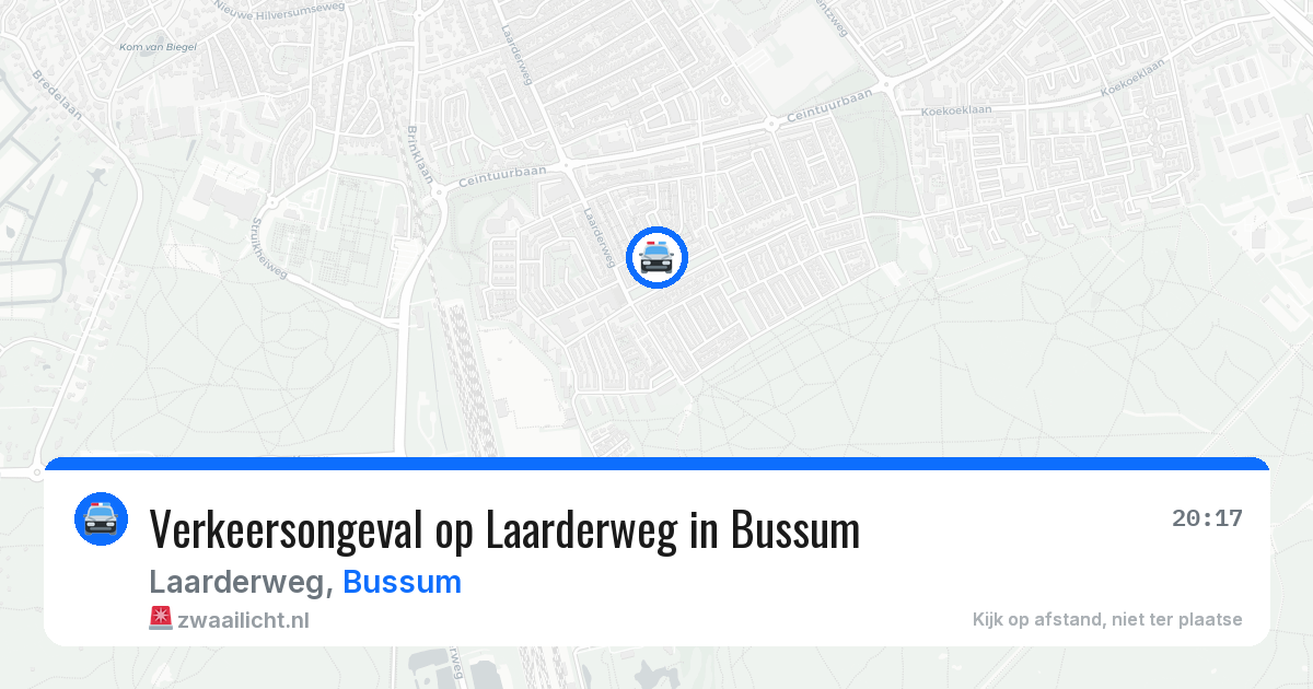 Verkeersongeval op Laarderweg in Bussum — 16 apr 2026