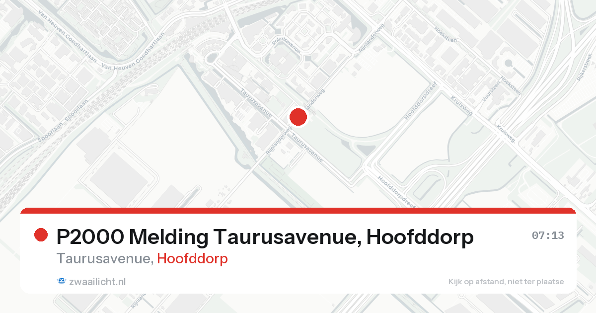 P2000 Melding Taurusavenue, Hoofddorp — 31 jan 2026