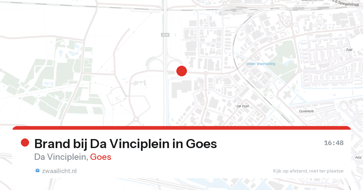 Brand bij Da Vinciplein in Goes — 28 aug 2026