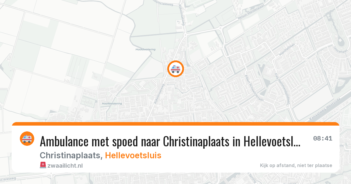 Ambulance met spoed naar Christinaplaats in Hellevoetsluis — 15 mrt 2026