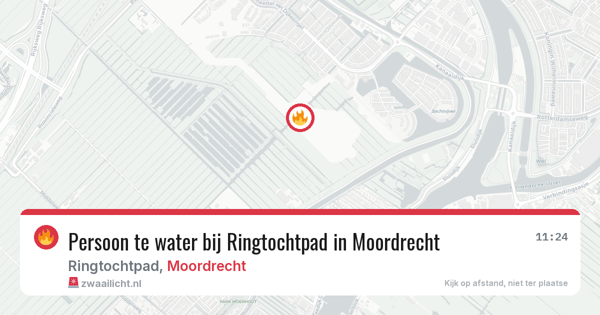 Persoon te water bij Ringtochtpad in Moordrecht — 23 mei 2026