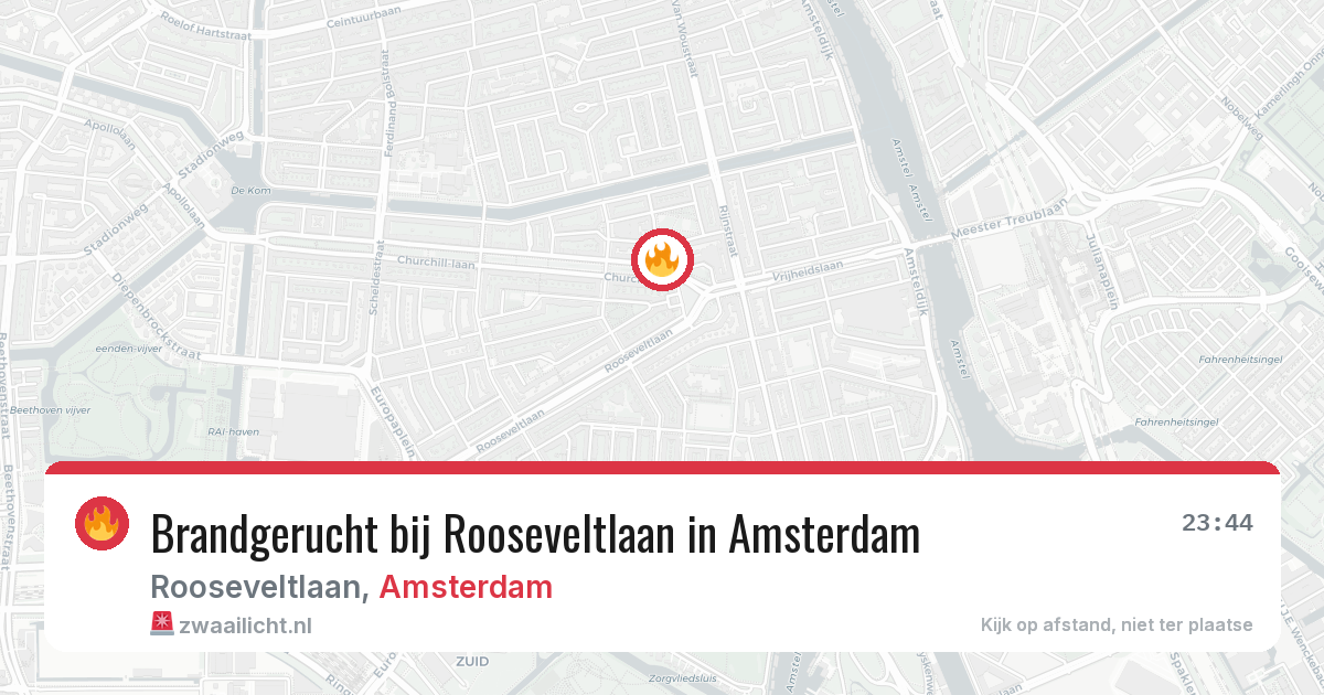 Brandgerucht bij Rooseveltlaan in Amsterdam — 27 jun 2026
