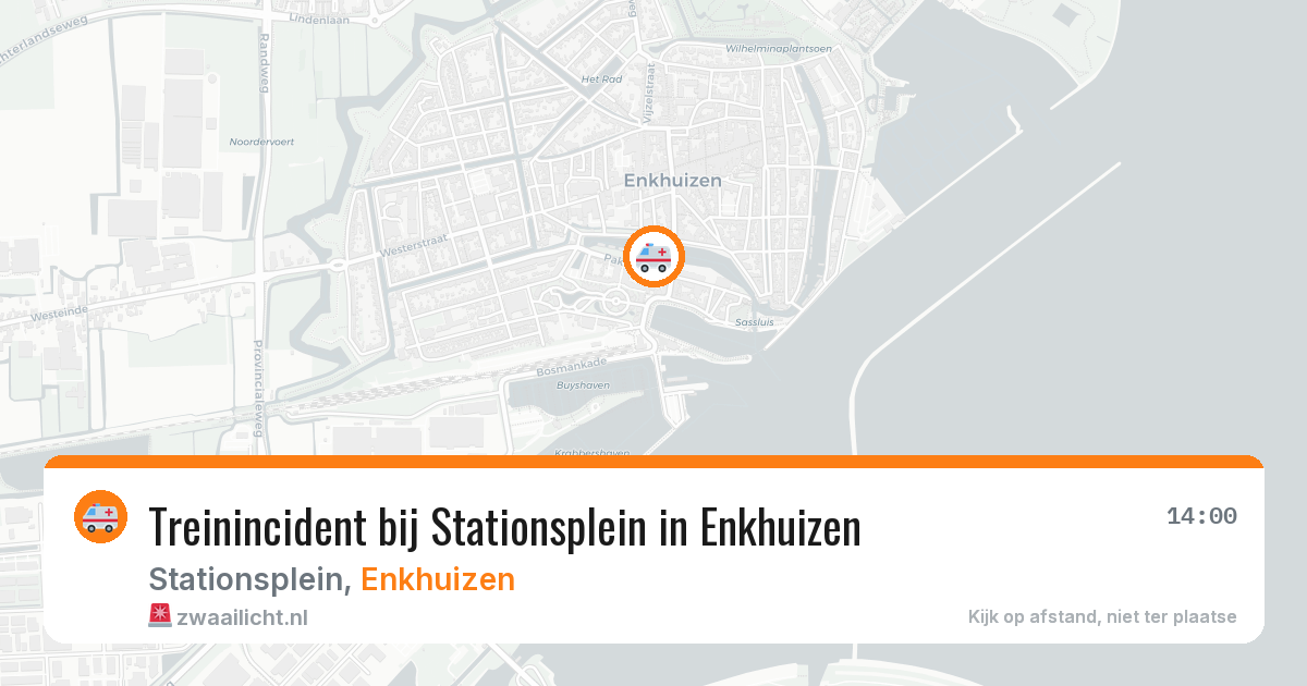 Treinincident bij Stationsplein in Enkhuizen — 10 aug 2026