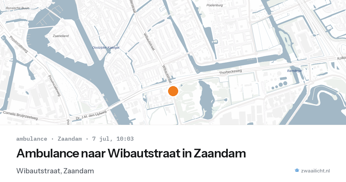 Ambulance naar Wibautstraat in Zaandam — 7 jul 2026