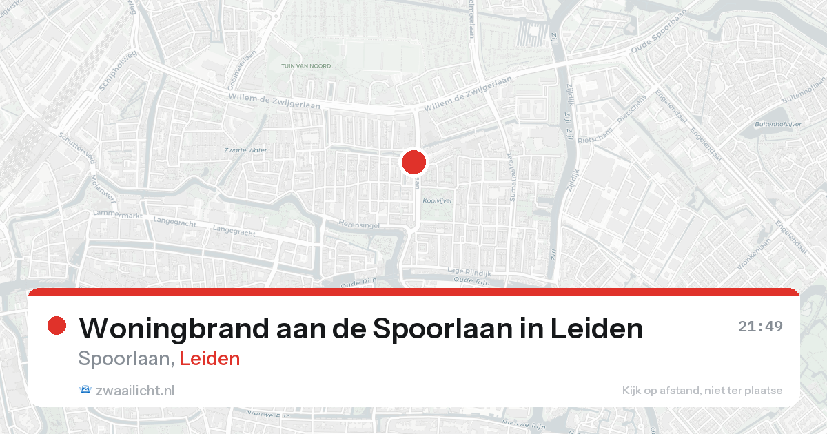 Woningbrand aan de Spoorlaan in Leiden — 23 apr 2026