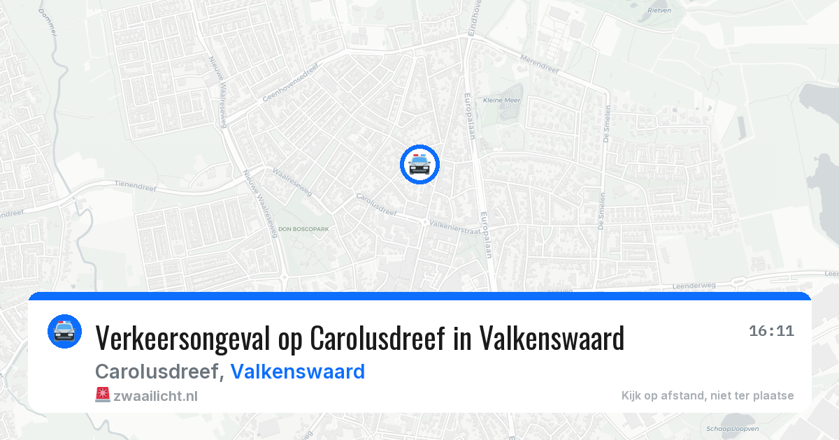 Verkeersongeval op Carolusdreef in Valkenswaard — 24 apr 2026