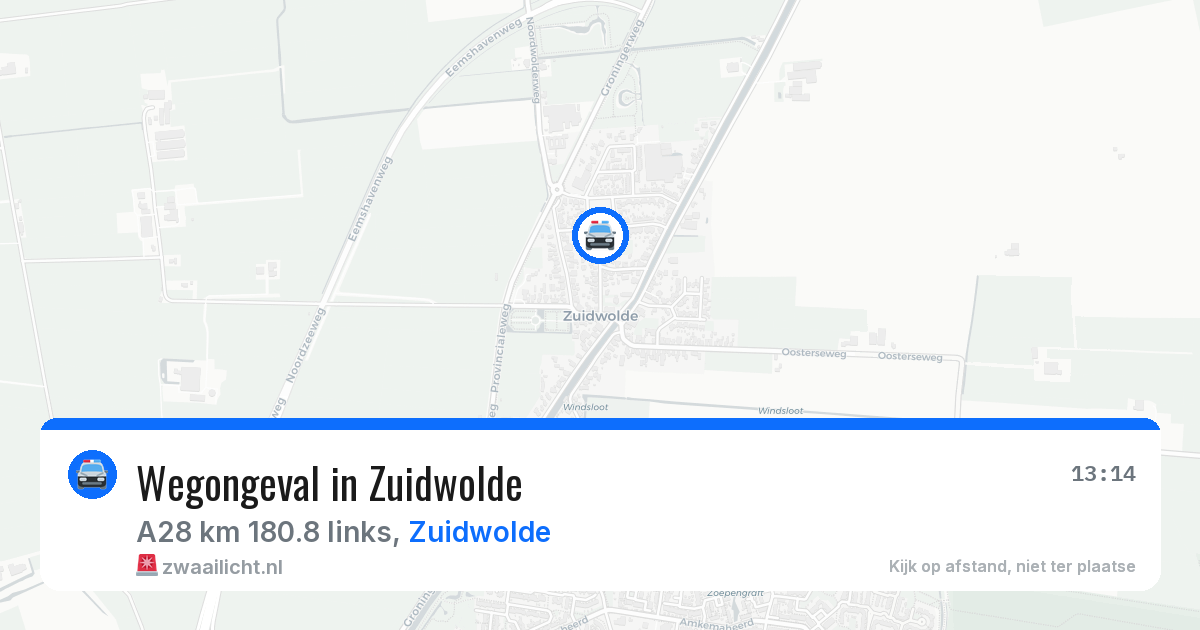 Wegongeval in Zuidwolde — 13 mrt 2026