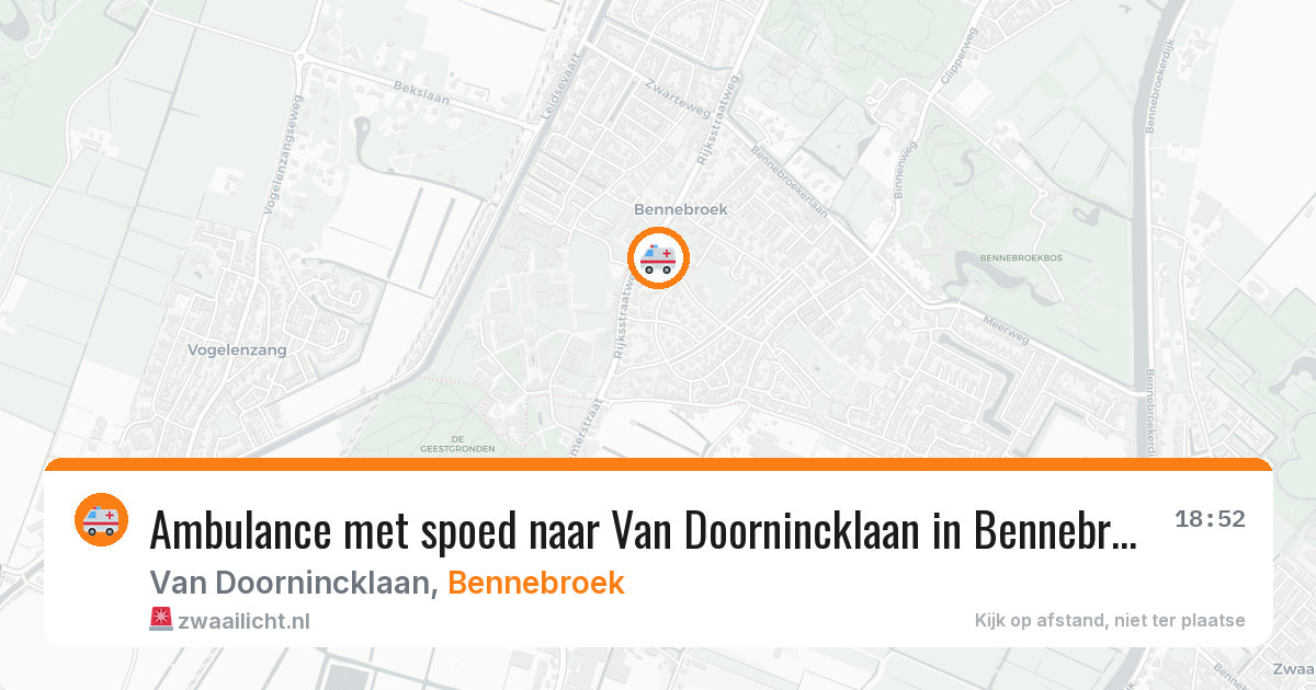 Ambulance met spoed naar Van Doornincklaan in Bennebroek — 5 aug 2026