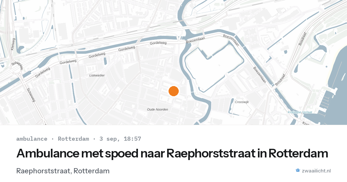 Ambulance met spoed naar Raephorststraat in Rotterdam — 3 sep 2026