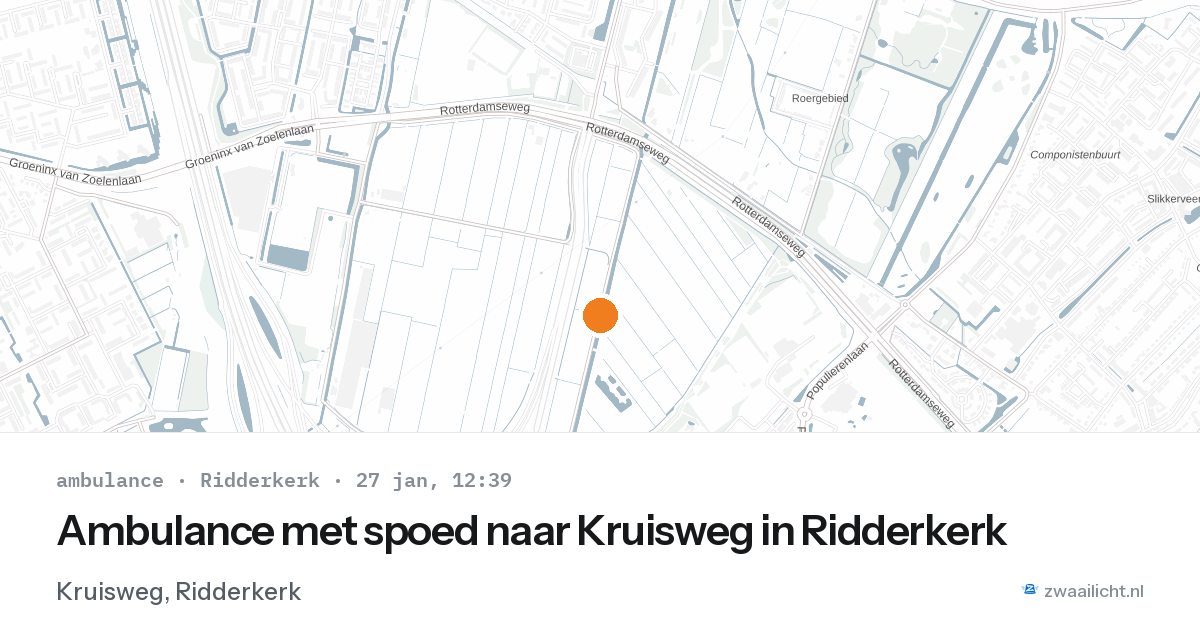 Ambulance met spoed naar Kruisweg in Ridderkerk — 27 jan 2026