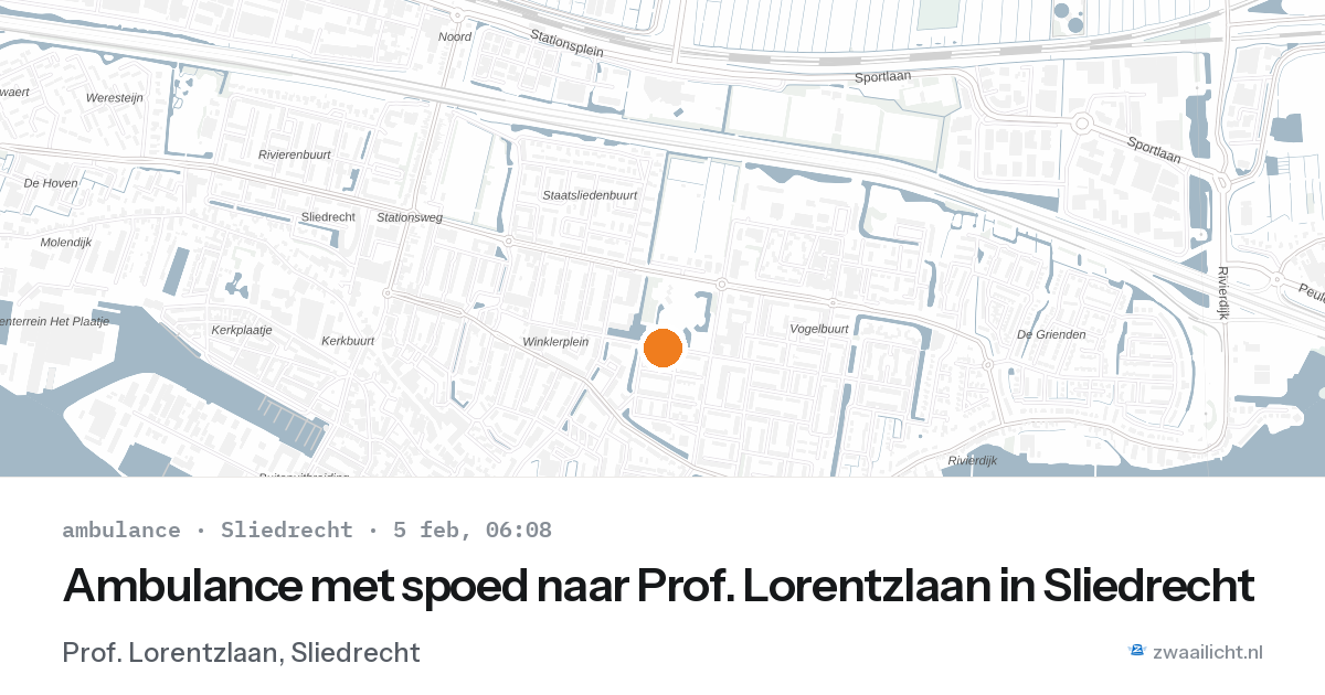 Ambulance met spoed naar Prof. Lorentzlaan in Sliedrecht — 5 feb 2026