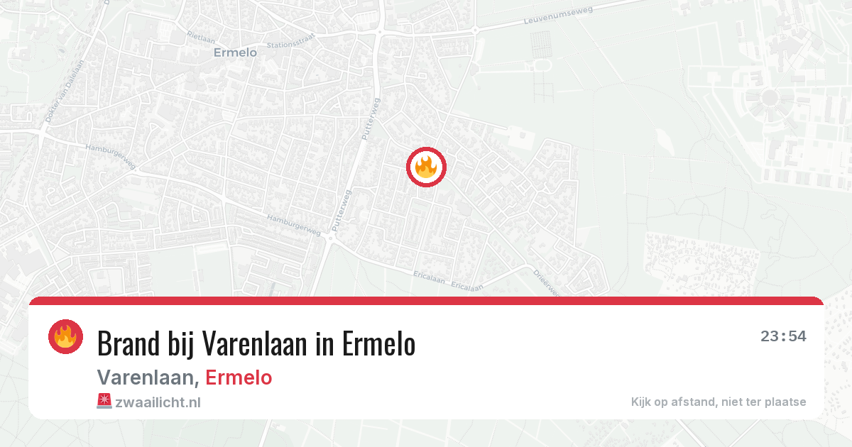 Brand bij Varenlaan in Ermelo — 6 aug 2026