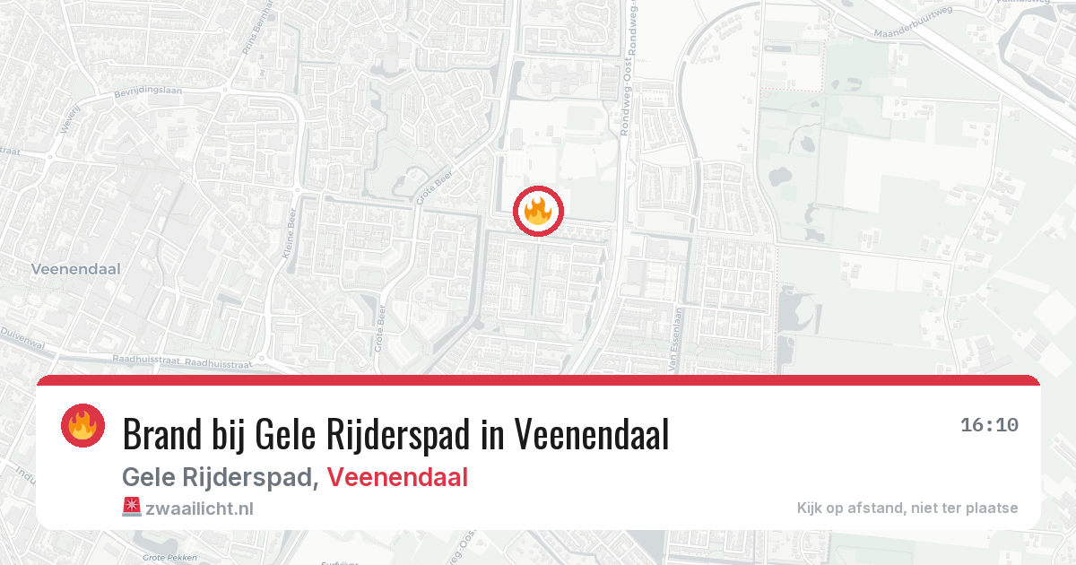 Brand bij Gele Rijderspad in Veenendaal — 4 aug 2026