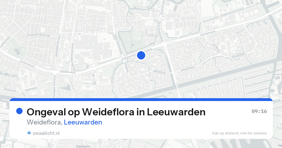 Ongeval op Weideflora in Leeuwarden — 19 aug 2026