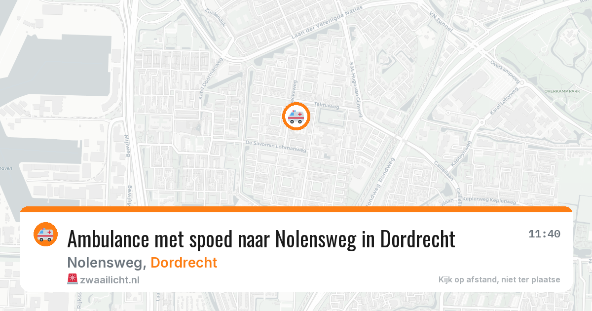 Ambulance met spoed naar Nolensweg in Dordrecht — 11 apr 2026