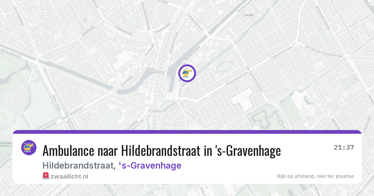 Ambulance naar Hildebrandstraat in 's-Gravenhage — 25 apr 2026