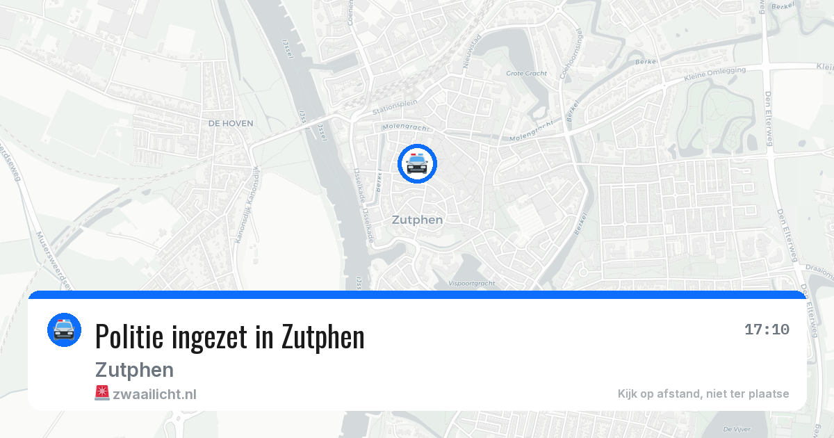 Politie ingezet in Zutphen — 6 jul 2026 | 🚨 Zwaailicht.nl