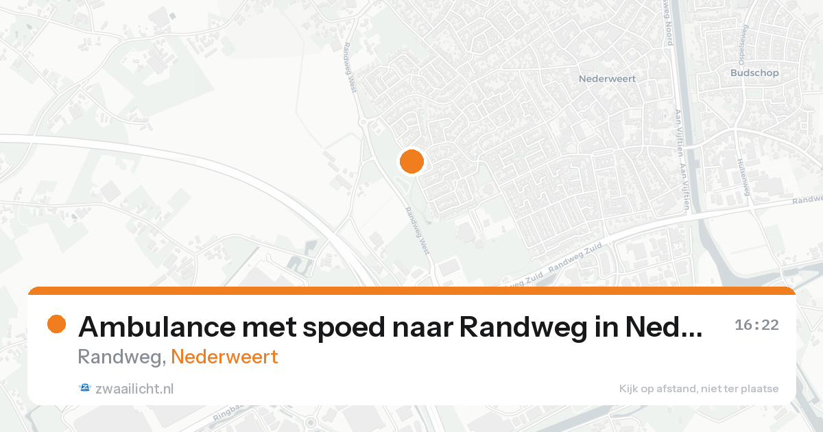 Ambulance met spoed naar Randweg in Nederweert — 15 aug 2026