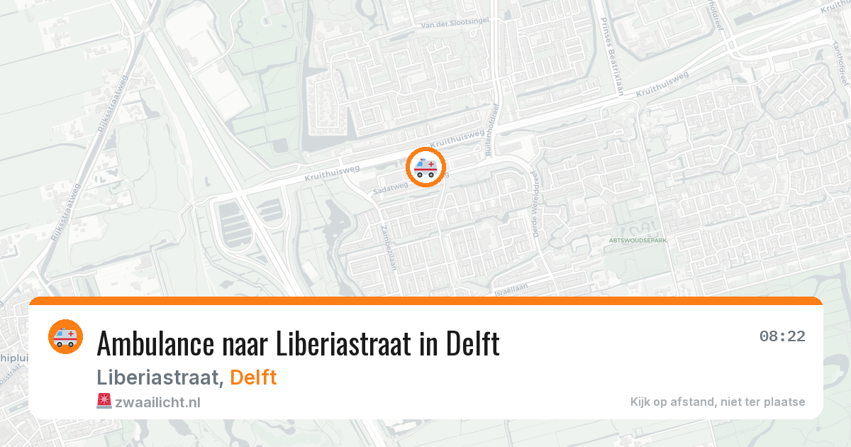 Ambulance naar Liberiastraat in Delft — 24 apr 2026