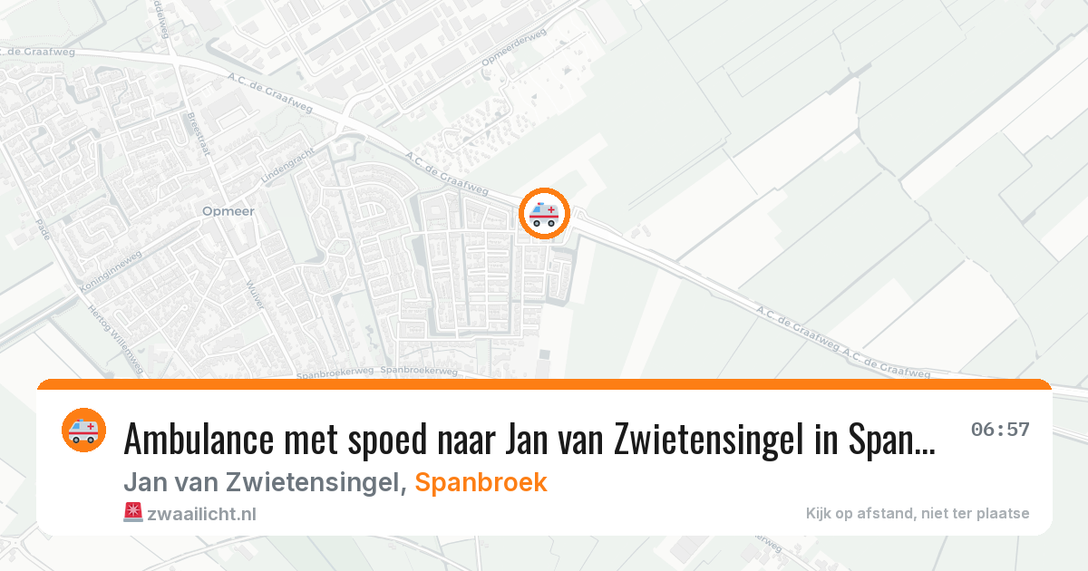 Ambulance met spoed naar Jan van Zwietensingel in Spanbroek — 9 mei 2026