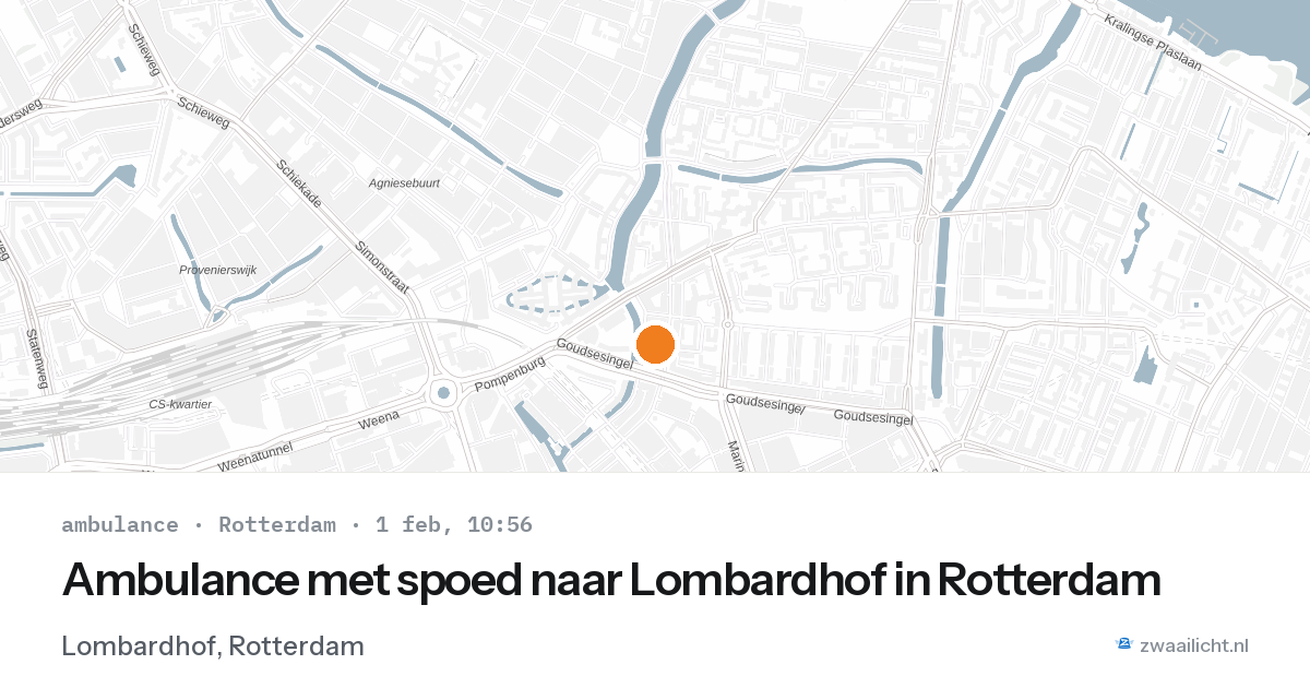 Ambulance met spoed naar Lombardhof in Rotterdam — 1 feb 2026
