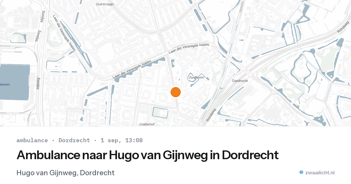 Ambulance naar Hugo van Gijnweg in Dordrecht — 1 sep 2026