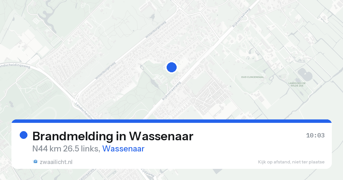 Brandmelding in Wassenaar — 19 aug 2026