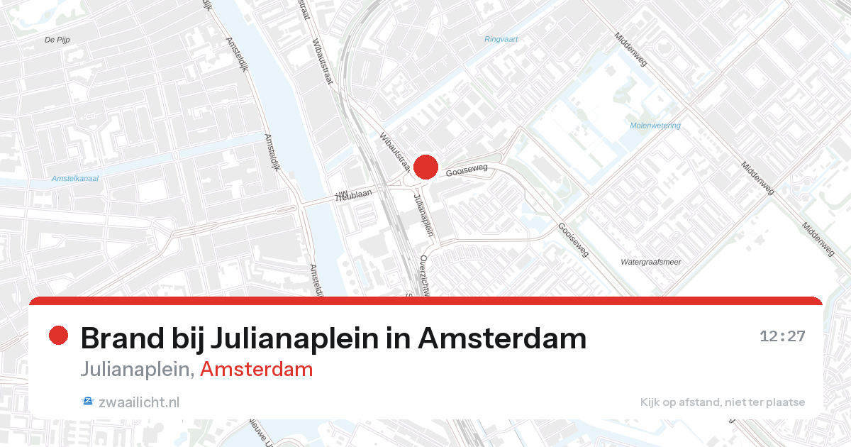 Brand bij Julianaplein in Amsterdam — 28 aug 2026