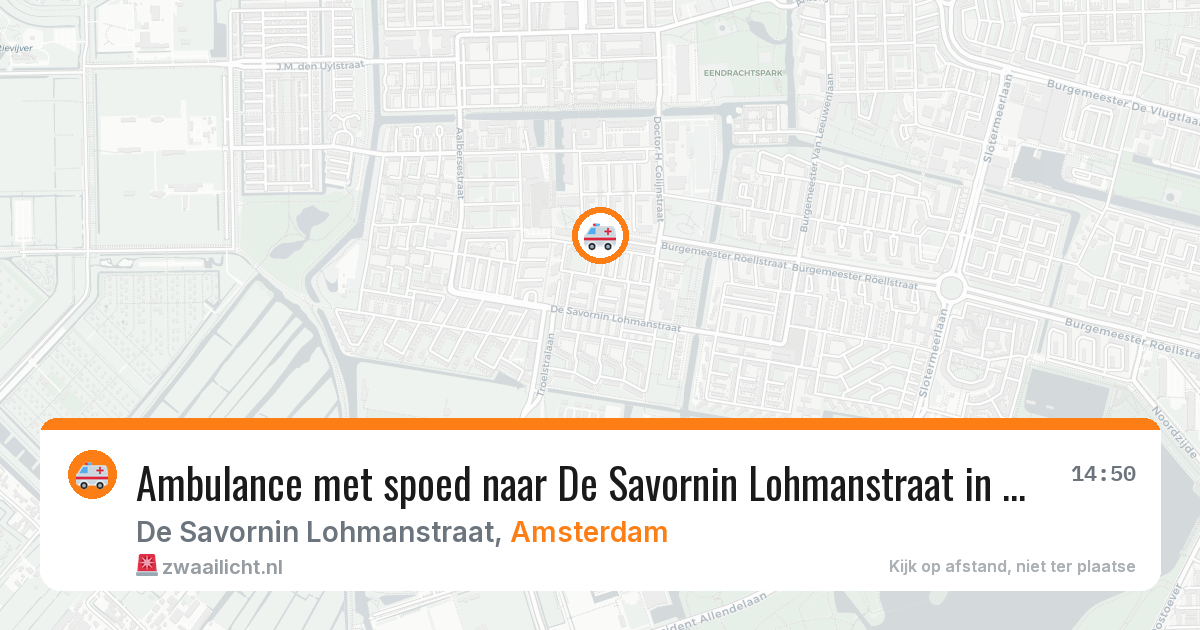 Ambulance met spoed naar De Savornin Lohmanstraat in Amsterdam — 14 jun 2026