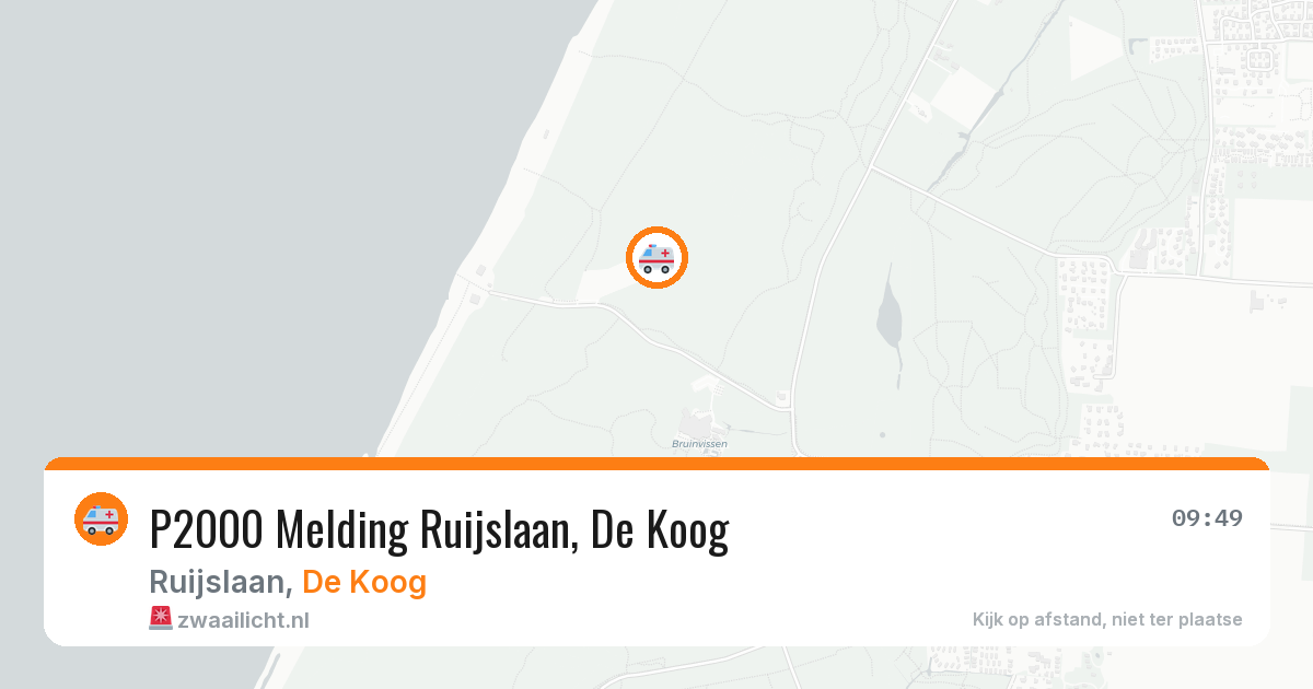 P2000 Melding Ruijslaan, De Koog — 20 apr 2026