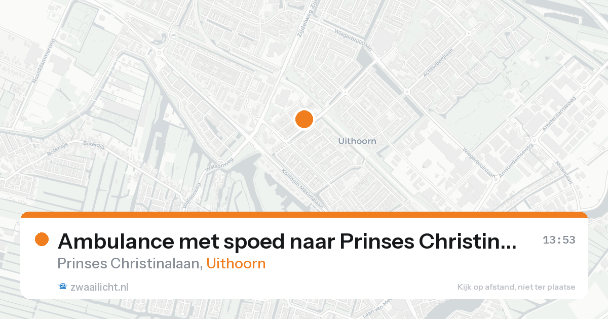 Ambulance met spoed naar Prinses Christinalaan in Uithoorn — 7 jun 2026