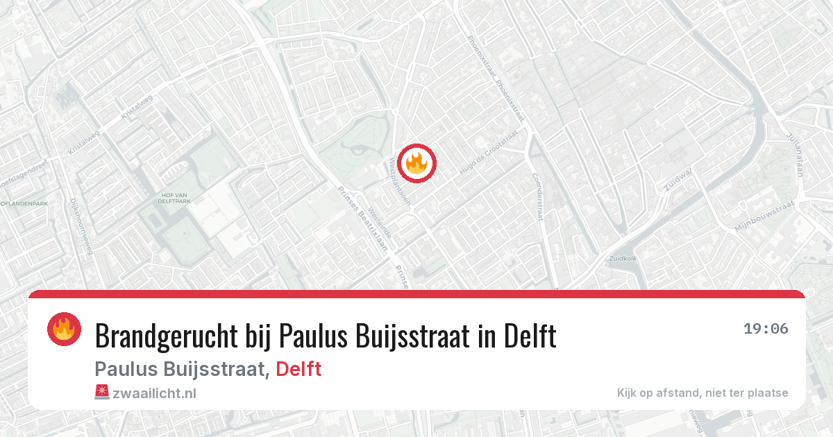 Brandgerucht bij Paulus Buijsstraat in Delft — 2 jun 2026