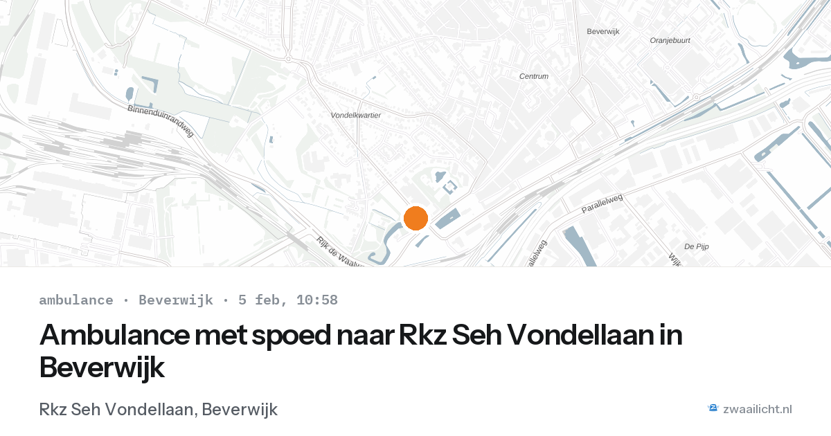 Ambulance met spoed naar Rkz Seh Vondellaan in Beverwijk — 5 feb 2026