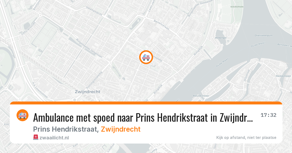 Ambulance met spoed naar Prins Hendrikstraat in Zwijndrecht — 21 mrt 2026