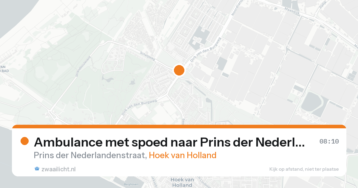 Ambulance met spoed naar Prins der Nederlandenstraat in Hoek van Holland — 16 aug 2026