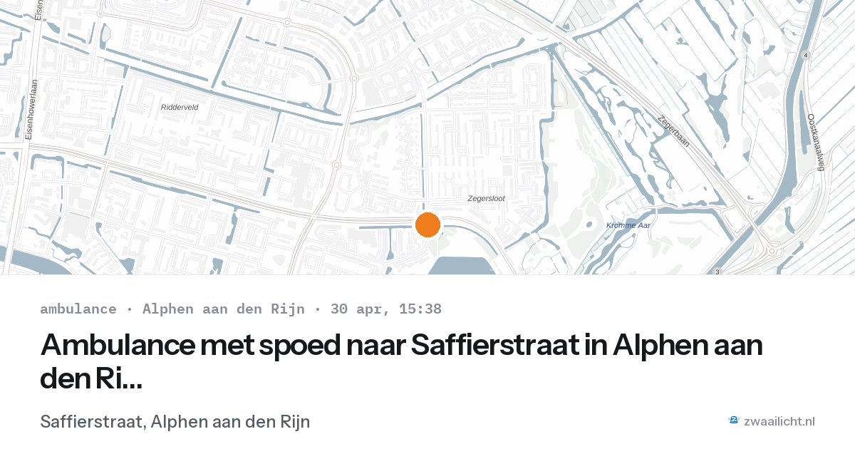 Ambulance met spoed naar Saffierstraat in Alphen aan den Rijn — 30 apr 2026