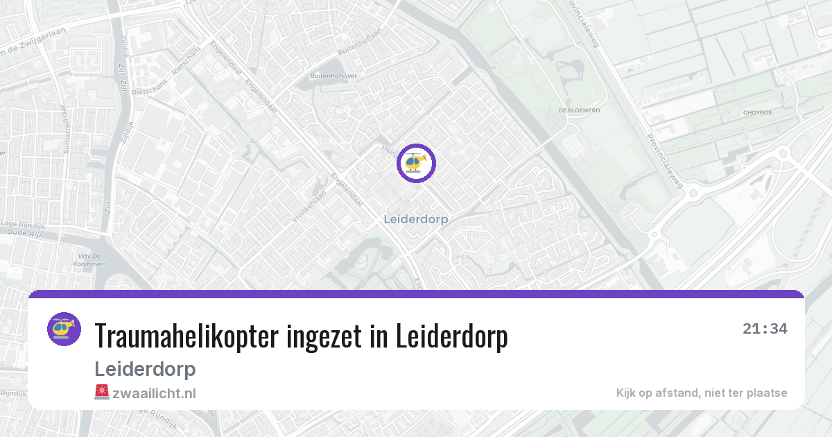 Traumahelikopter ingezet in Leiderdorp — 7 jul 2026 | 🚨 Zwaailicht.nl
