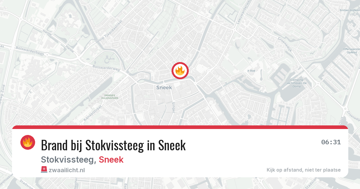 Brand bij Stokvissteeg in Sneek — 14 mei 2026