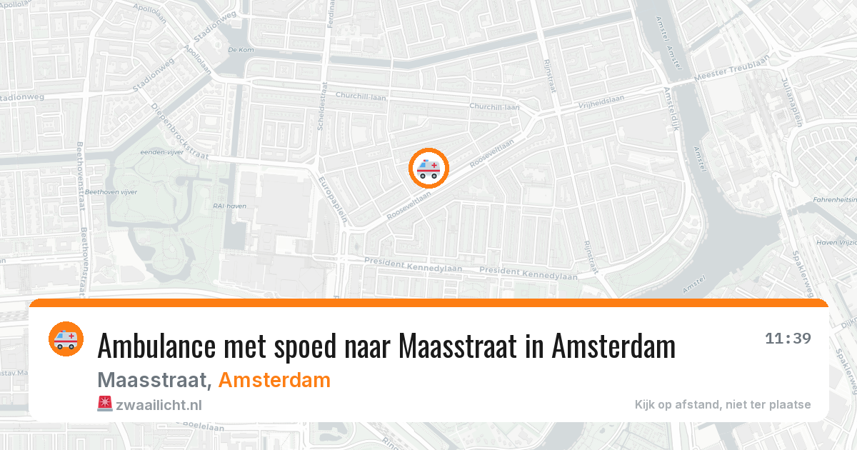 Ambulance met spoed naar Maasstraat in Amsterdam — 12 jun 2026