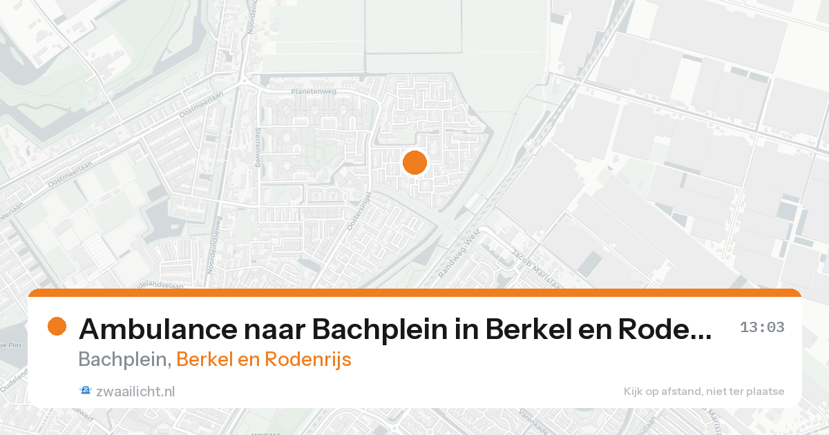 Ambulance naar Bachplein in Berkel en Rodenrijs — 24 jul 2026